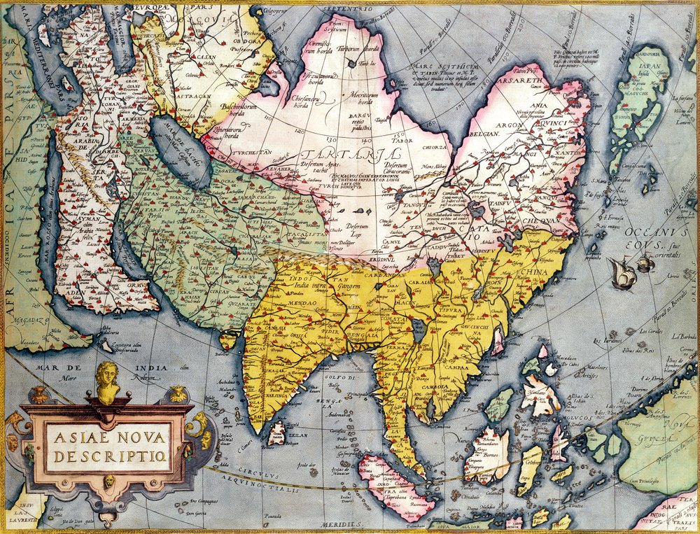 アジア図　Asien nach den neusten und besten Asien: Karte des Kontinents einschließlich Japan und der